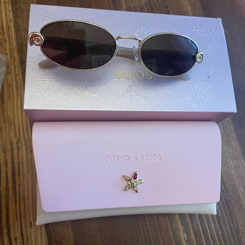 $$ SALE $$ NIB Oceanus x Sojos Black Oval Sunglasses *paid over &150*